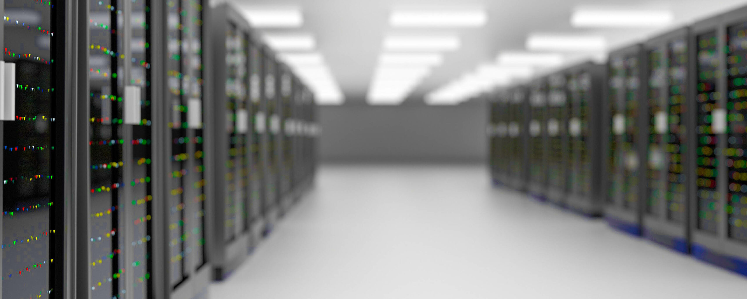 a blurry photo of a room full of internet servers
