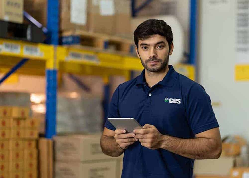 man in warehouse